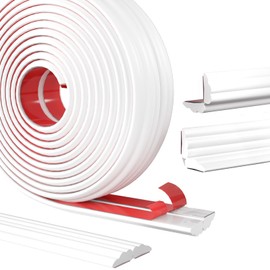 alophoty Flexible Wall Corner Protector, Peel and Stick Wall Molding Trim, Rubber Self Adhesive Molding Trim for Wall Corner Guard, Edge Protector, Ceiling, Countertop, 0.8 in x 20 Ft