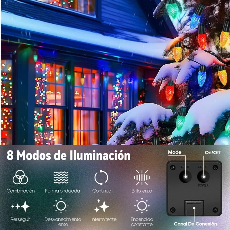 Serie de Luces Solares Goodea para Exterior, 7 m con