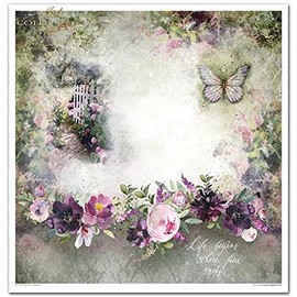 ITD Collection - Scrapbooking package 12 x 12 inches, scrapbooking paper, decorative paper, decoupage, card making, paper size - 310 x 320 mm (Garden of Dreams, SLS-009)