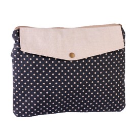 Snykk Bag Cosmetic Leisure Travel Bag Wash Bag Linen Blue Polka Dot Vegan, darkblue
