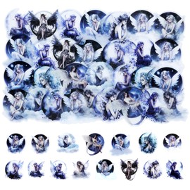 Moonlight Fairy Stickers,30PCS Fantasy Moon Fairy Stickers, Waterproof Clear Fairies Scrapbook Stickers for Scrapbook Supplies, Planners, Album, DIY Crafts Embellishment