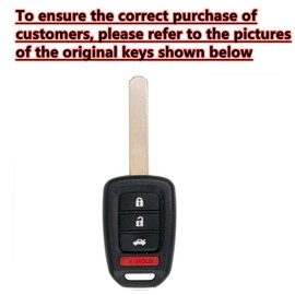 EJOAOJE Smart Key Protective Shell for Honda Key Fob Cover with Keychain Fits for Honda Accord CR-V SE CRV LX HR-V Remote Key Vehicle Accessories