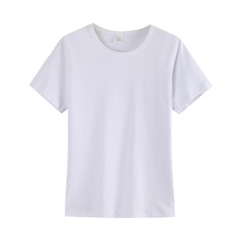 Juephe Cotton Kids T-Shirts Short Sleeve Summer Crew Neck Basic Tops for Boy & Girl&Toddlers White