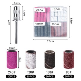 120 Stück Schleifbänder, professionelle Schleifbänder, 80 # 120 # 180 # 240 # Körnung Schleifmaschine Emeri Rollen Nagelfeile für Maniküre Pediküre