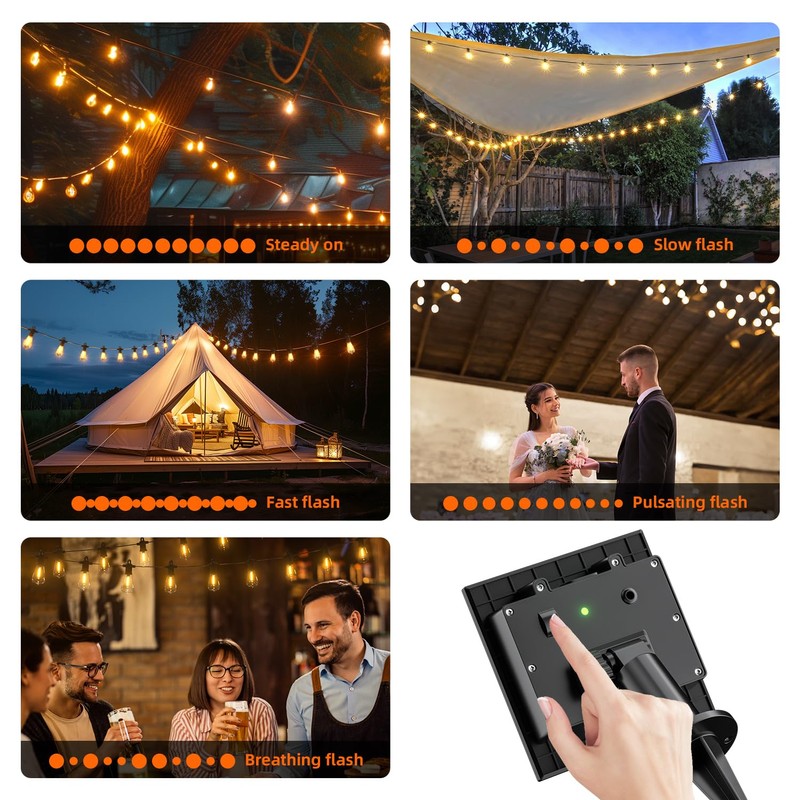 Kawaya Solar Powered String Lights: 50 FT LED Outdoor Patio