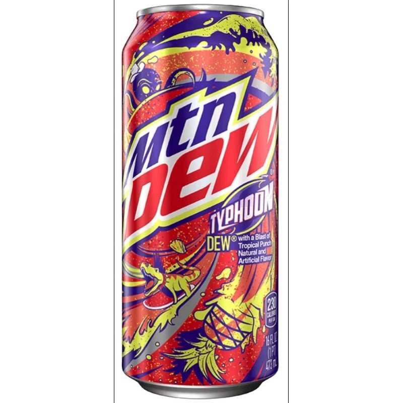 Mountain Dew Typhoon 16oz Single Can Mtn Dew 2022 Edition