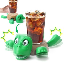 KutaKuta Turtle Funny Coaster, Funny Turtle Tea Cup Mat with Open Eyes and Mouth Wide & Liftable Limbs, Stress Relief Turtle Table Coaster for Home Office Luggage