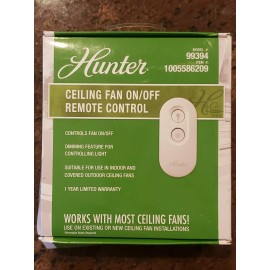 Hunter Model 99394 Ceiling fan remote control and receiver
