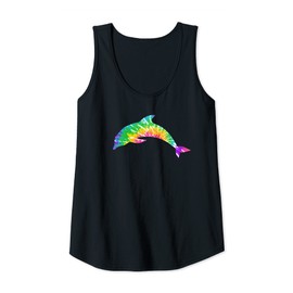Womens Tie Dye Summer Dolphin Tank Top