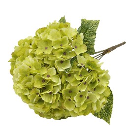 2Bouquets Artificial Fake Flowers Plants Silk Hydrangea Arrangements Wedding Bouquets Decorations Plastic Floral Home Kitchen Garden Party Festival Bar DIY(Chartreuse,5 Flower Heads)