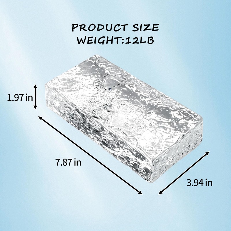4 Pack-7.9"x3.9"x2" High Transparency ice Crystal Patterned Rectangular Solid Glass