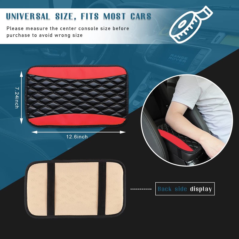 Ziciner Leather Car Center Console Armrest Pad, PU Waterproof Auto
