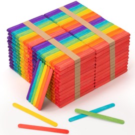 WISYOK 2400 Pcs Colored Popsicle Sticks for Crafts, 4.5 Inch Colored Wooden Craft Sticks, Ice Cream Sticks, Rainbow Popsicle Sticks, Great for DIY Craft Creative Designs and Handicraft