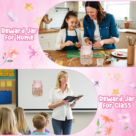 CORNER LACE Fairy Reward Jar for Kids, Magnetic Positive Behavior Jar with 25pcs Wooden Fairy Cutouts, Management Tools for Parents Student Teacher School Classroom Home