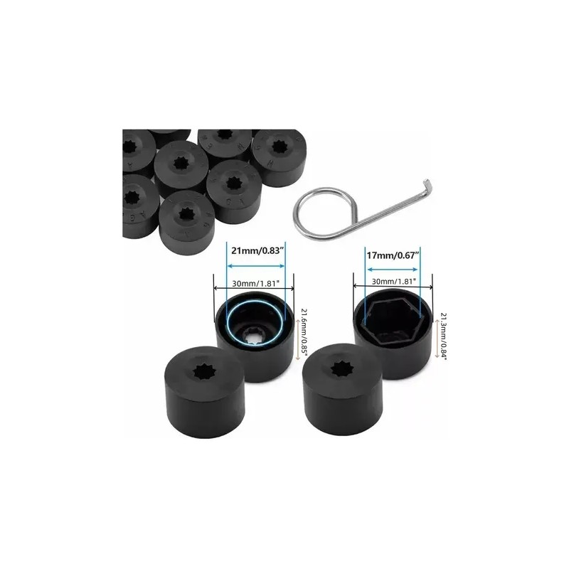 20 Pcs Tapones Cubre Birlo Volkswagen Jetta Golf Accesorios