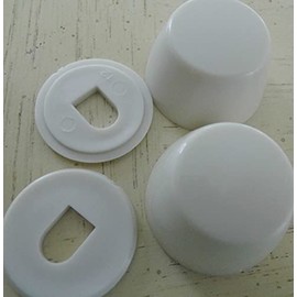 Flat Top Dome Caps for Toilet Floor Bolts, Easy Snap-On, Bright White Nylon by NuFlush