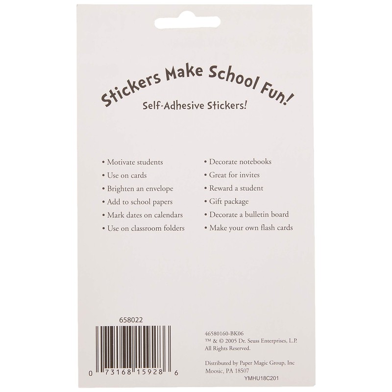 Eureka Classroom Decorations Cat in The Hat Reading Stickers for