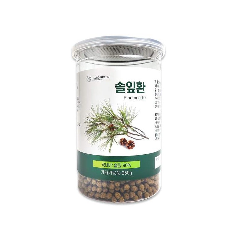 헬로우그린 F8K7S9S1 국산 솔잎 환 250g(통) 송엽 소나무잎 환 Hello