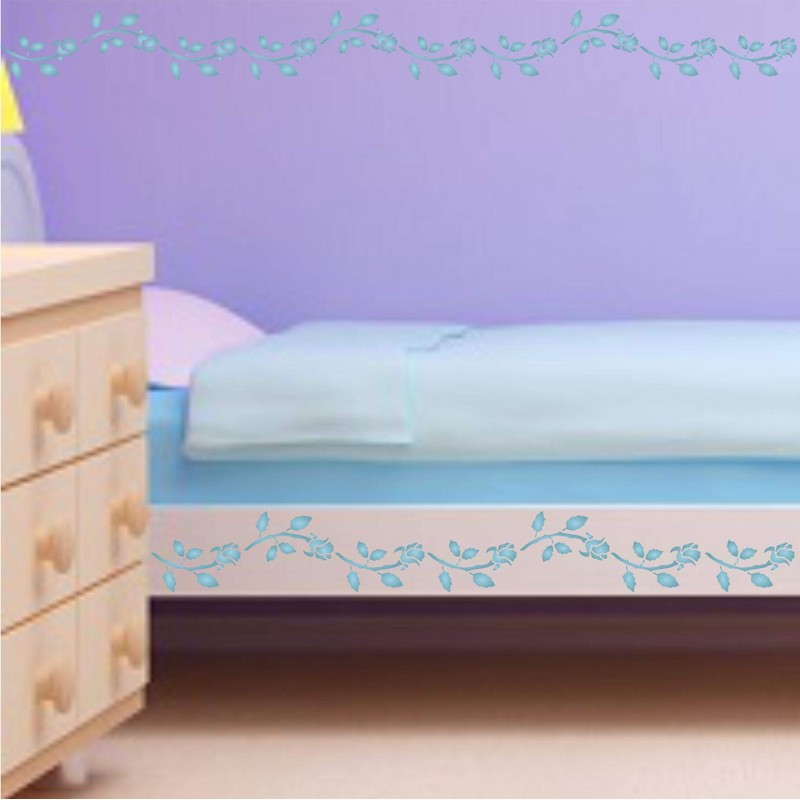 Rose Buds Stencil Reusable 24 x 11.5 cm