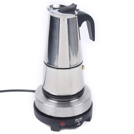 Sallurmose Moka Pot Italian Stovetop Espresso Maker - Stainless Steel Induction Compatible Coffee Maker, Classic Percolator for Home Kitchen Camping Gas/Induction/Halogen Cooktops (300ml)