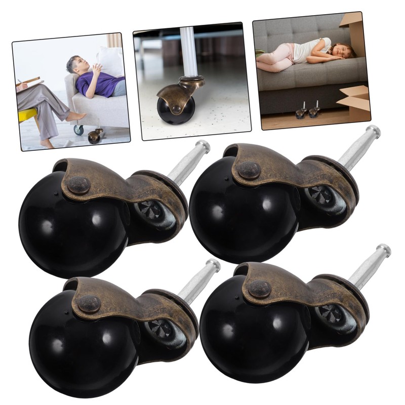 LALAFINA 4pcs Directional Silent Castor Wheels for Office Chair Rotation