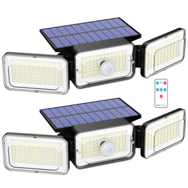 Solar Lights Outdoor, 2800LM 218 Led Motion Sensor Outdoor Light with Remote Control, IP65 Waterproof Security Solar Flood Lights for Outside Backyard Yard Porch