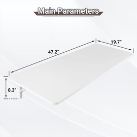 Neoaider Wall Mounted Folding Table 47.2”L x 19.7”W, Laundry Folding Table with Heavy Duty Metal Collapsible Shelf Brackets, 220 LBS Capacity, Wall Mounted Desk Fold Down for Small Spaces