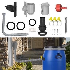 Regenwassersammler, 70-100mm Fallrohr Regensammler Speedy, Regendieb Wasserfangsystem mit 1m Schlauch, Regentonnen Anschluss Verbinder Set mit Montagezubehör für Dächer bis 100 m²