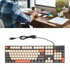104 Keys Wired Keyboard 3 Colors Cute Gaming Keyboard USB