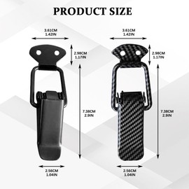 QZTYTY 4PCS Car Bumper Clip Hasp, Bumper Holder Clips, Durable Auto Bumper Security Hook Lock Clips, Car Quick Release Fasteners for Front Rear Bumper Trunk Fender (Black+Carbon Fiber, Small)