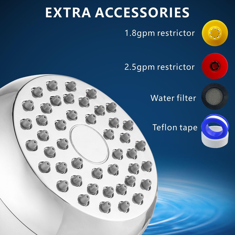 High Pressure Shower Head - Powerful Bathroom Pressure Boosting Showerhead