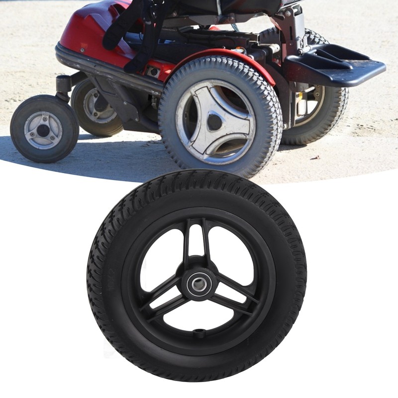 Wheelchair Caster Wheels Electric No Inflation Polyurethane 6001 Bearing Hole