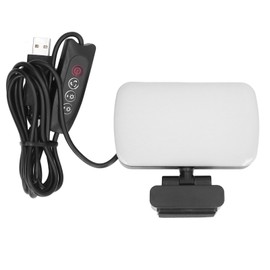 LED Fill Lights Clip On Type 360° Rotatable 10 Levels Adjustable Lamp for Video Conference