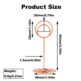 SEIWEI Pack of 20 Table Number Holders, 3.35 Inch Place Card Holder Memo Holder Stand Photo Holder for Wedding Party Birthday (Gold)