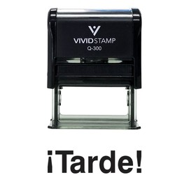Tarde Spanish Teacher Self Inking Rubber Stamp (Black Ink) - Large (2 Pack)
