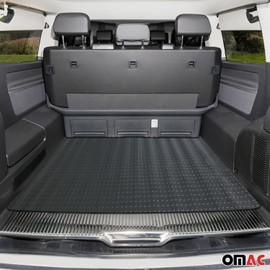 OMAC Trunk Flooring Mat Rubber Car Truck Rear Penny Bed Liner Black 40" x 79"