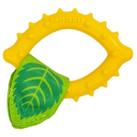Catstages Dental Lemon Teether, Soft and Textured Cat Chew Toy, Catnip Oil Coating, Yellow