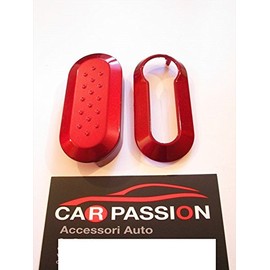 Car Passion Case for car keys, suitable for: Fiat 500, Punto Evo, Bravo, Panda, 500L, Lancia Y, Musa, Delta Ruby Red