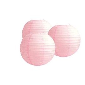 Pack Of 3 Round Paper Lanterns Lamp Wedding Birthday Party Decoration (Baby Pink, 10"/25CM)