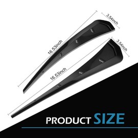 yorpyep Car Side Fender Decorative Stickers, Side Vents Sport Modified Decals, Air Intake Grille Spoiler Decorative Cover, for Most Cars Exterior Accessories (Black)