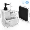 Soap Dispenser with Sponge Holder and Brush Holder,White Marble 3