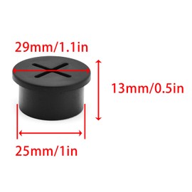 Surf turtle 1 Inch Desk Grommet 12 Pack Black Flexible Cable Cord Grommets with Hole Saw for Desk, Table,Cabinet,Countertop and Other Furniture