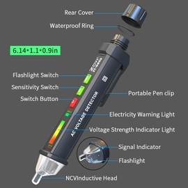 Non Contact Voltage Detector Electrical Tester Pen Voltage Tester 12V-1000V Dual Sensitivity LED Alert Reliable Wire Power Tester Buzzer Alarm Wire Breakpoint Finder