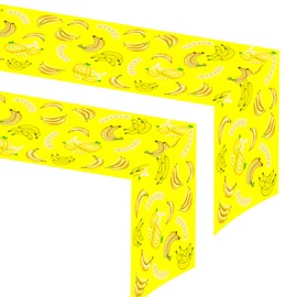 Atsmbiye 2 PCS Banana Theme Table Runner, Fruit Party Themed Baby Shower Birthday Party Supplies Decorations Favors Tablecloth Table Cover