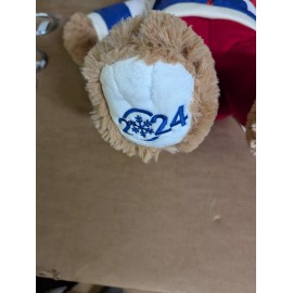 Christmas Holiday Time Snowflake 2024 Teddy Bear, Brown Red WhiteJacket, 15 inch