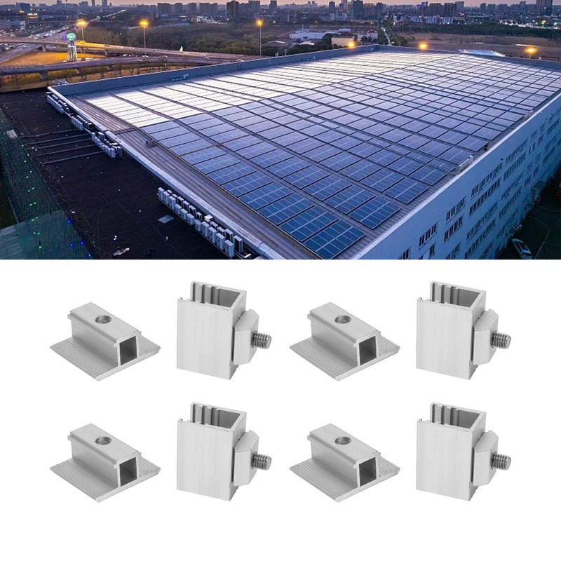 10Pcs Adjustable PV Solar Panel Middle Clamp Aluminum Alloy Photovoltaic
