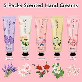 Crema De Manos Vegana, 5 X 30 Ml, Paquete De 5, Para Manos Secas Y Agrietadas, Set De Regalo De Loción Hidratante Diaria Para Manos, Regalo Para El Dí