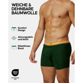 Danish Endurance Men's Boxer Shorts, Pack of 6 Classic Soft Cotton Retro Shorts, Cotton Essentials - Multicoloured (3 x black, 1 x green/orange, 1 x navy/burgundy, 1 x retro), size: xl