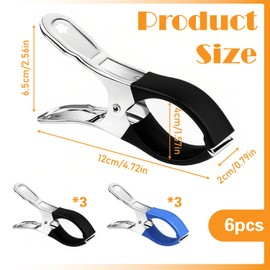 6 Stücke Klammern für Strandliegen, Strandtuch Klammern, Groß Handtuch Klammern, Badetuch Klammern, Edelstahl Strandtuch Clips,Große Edelstahlclips zum Trocknen von Kleidung und Quilts zum Fixieren