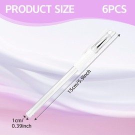 6 Pcs Eyebrow Microblading Marker Pen, Eyebrow Makeup Position Mapping Mark Pens, Tattoo Make-up White Brow Marking Pen Microblading Makeup Position Mark Tools for Skin Marking
